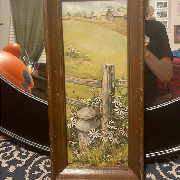 Vintage picture of home with daises. 8w x 17h - Picture 5 of 7